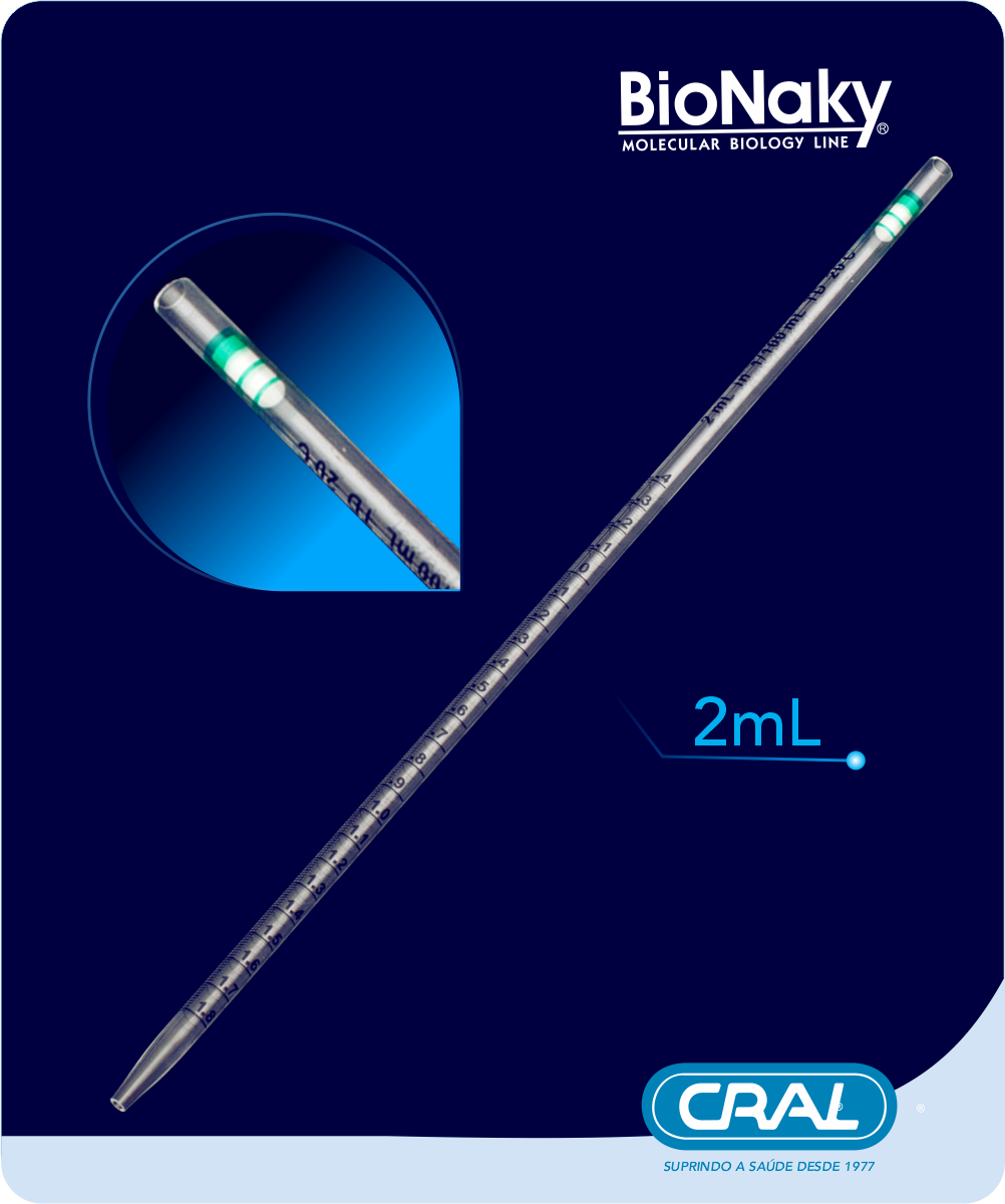 Pipeta sorológica descartável estéril individual peel pack graduada 50 und./pct –  BIONAKY®