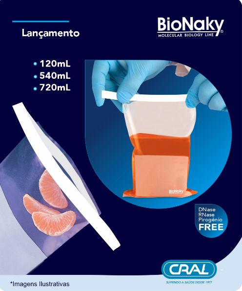Saco para amostra estéril com tarja de marcação 540 cx/500