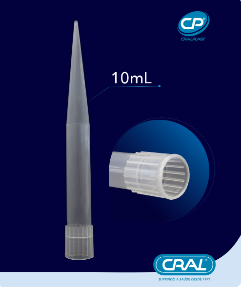 Ponteiras capacidade 10mL – Cralplast pt./100 unidades