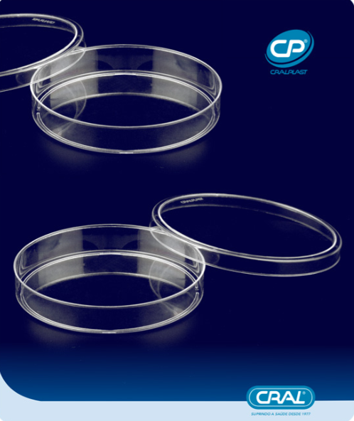 Placa de petri 90x15mm PS estéril 10 und/pct Cralplast