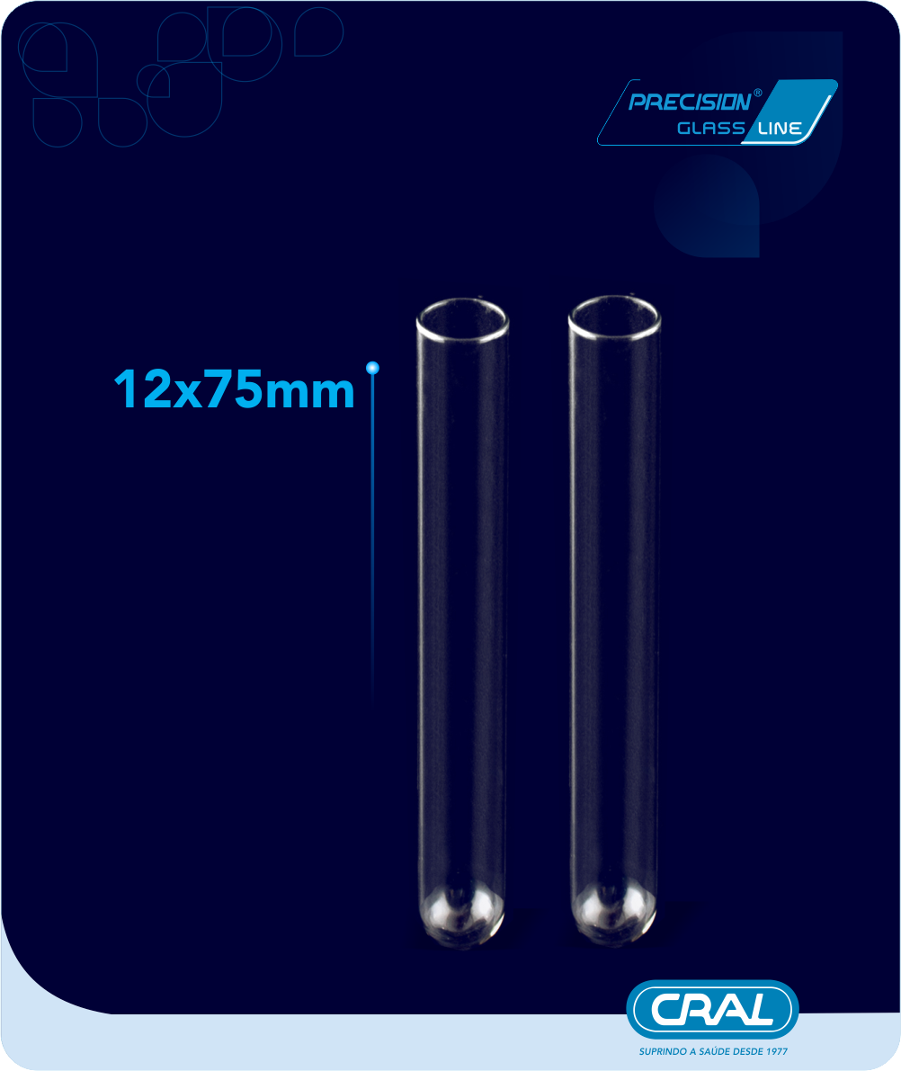 TUBO DE VIDRO 12X75MM CX/250